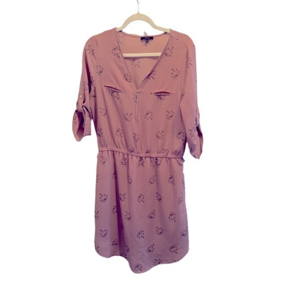 IRIS Women’s Zip-Front Umbrella Print Dress – Size XL
